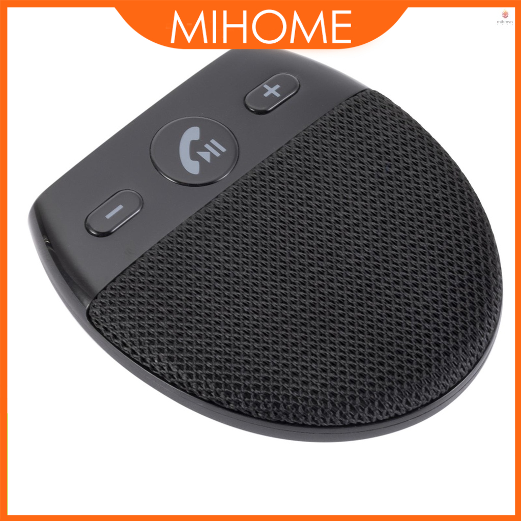 Loa bluetooth không dây có kẹp gắn xe hơi hỗ trợ gọi điện thoại rảnh tay rõ ràng và phụ kiện