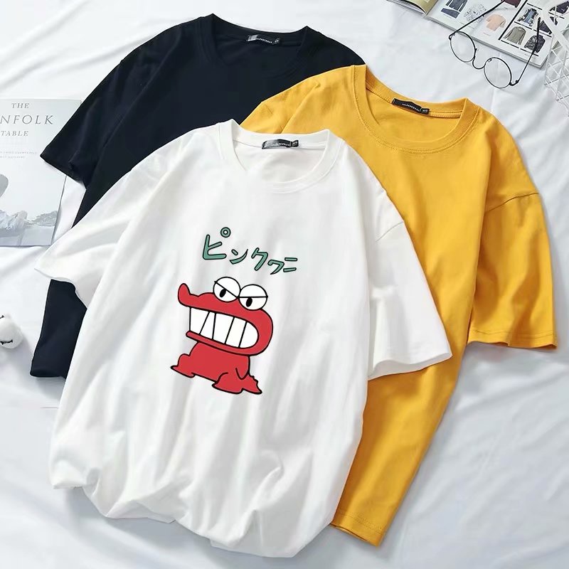 Áo Thun Cotton Trơn Tay Ngắn In Hình Khủng Long Nhỏ Phong Cách Nhật Bản Thời Trang Mùa Hè Mới Cho Nam Size M-8XL