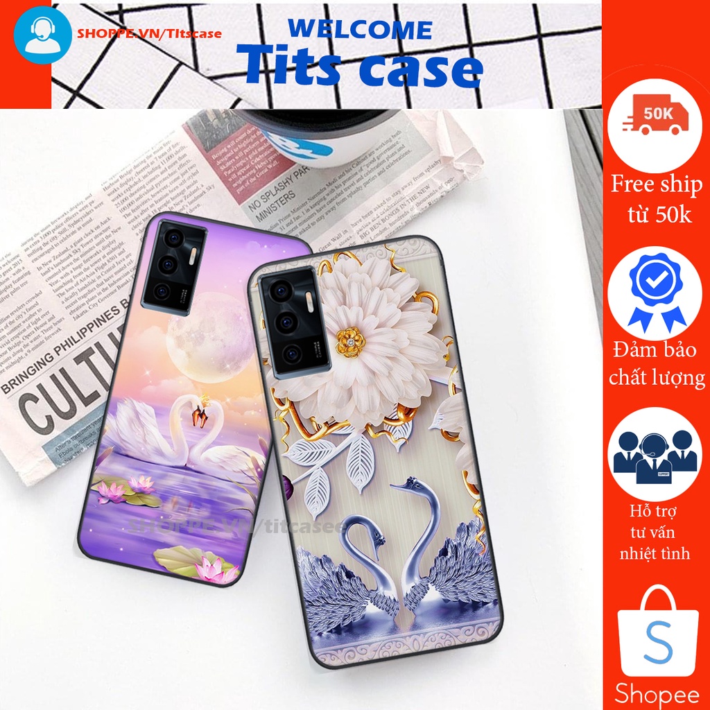 Ốp lưng Vivo V23E in hình thiên nga,hoa may mắn, đặc sắc ĐỘC - LẠ - BỀN
