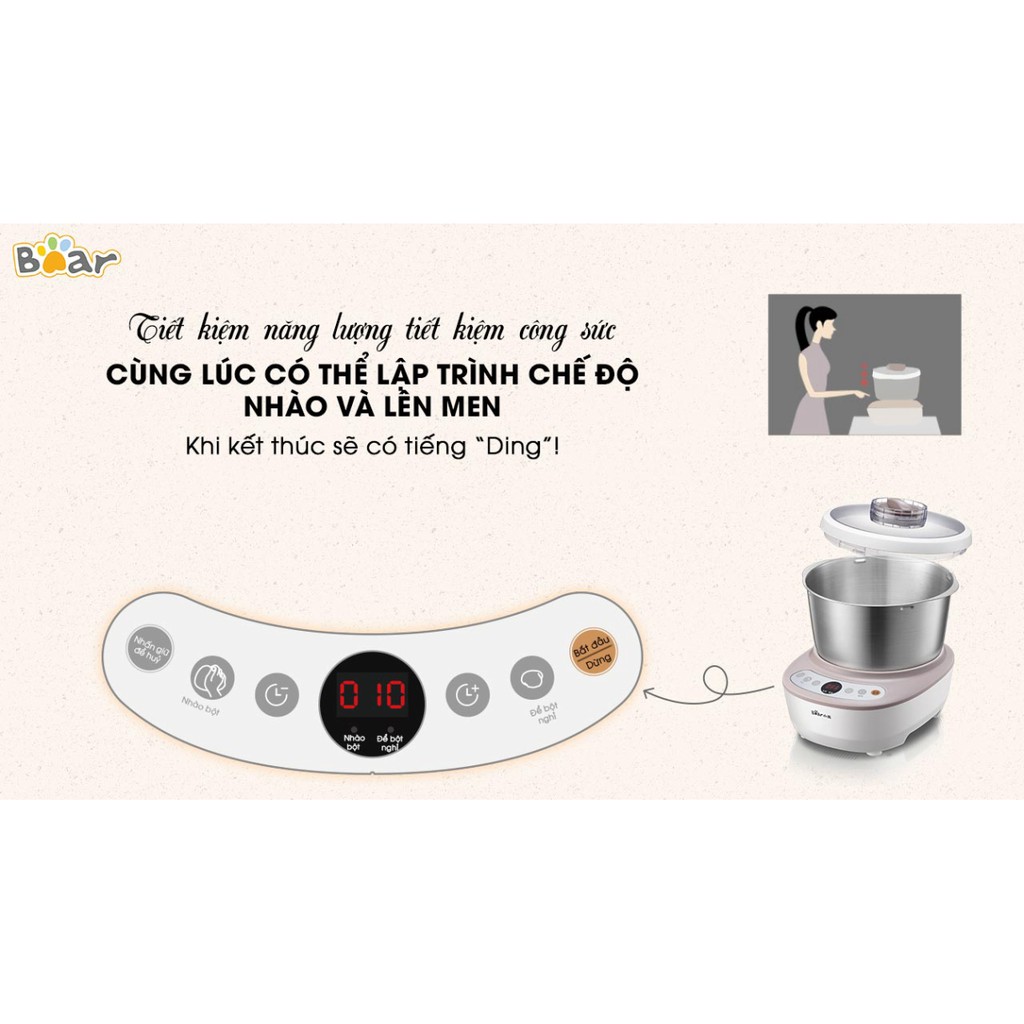 Máy trộn bột nhào bột Bear HMJ-A50B1 Chính hãng