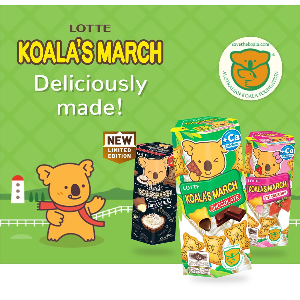 [ĐỦ VỊ] Bánh Gấu Koala March Lotte Nhân sốt 37gr.