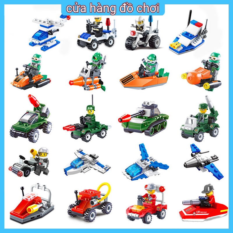 Đồ Chơi Lắp Ráp Mô Hình Máy Bay/Xe Cứu Hỏa/Xe Cứu Hỏa/Máy Bay Mini Bằng Nhựa Cho Bé