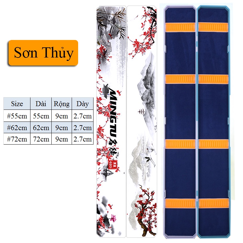 Hộp Đựng Phao Câu Đài hai lớp in họa tiết Trâu Đỏ , Chép Đen 62, 72cm Cao Cấp - AA20
