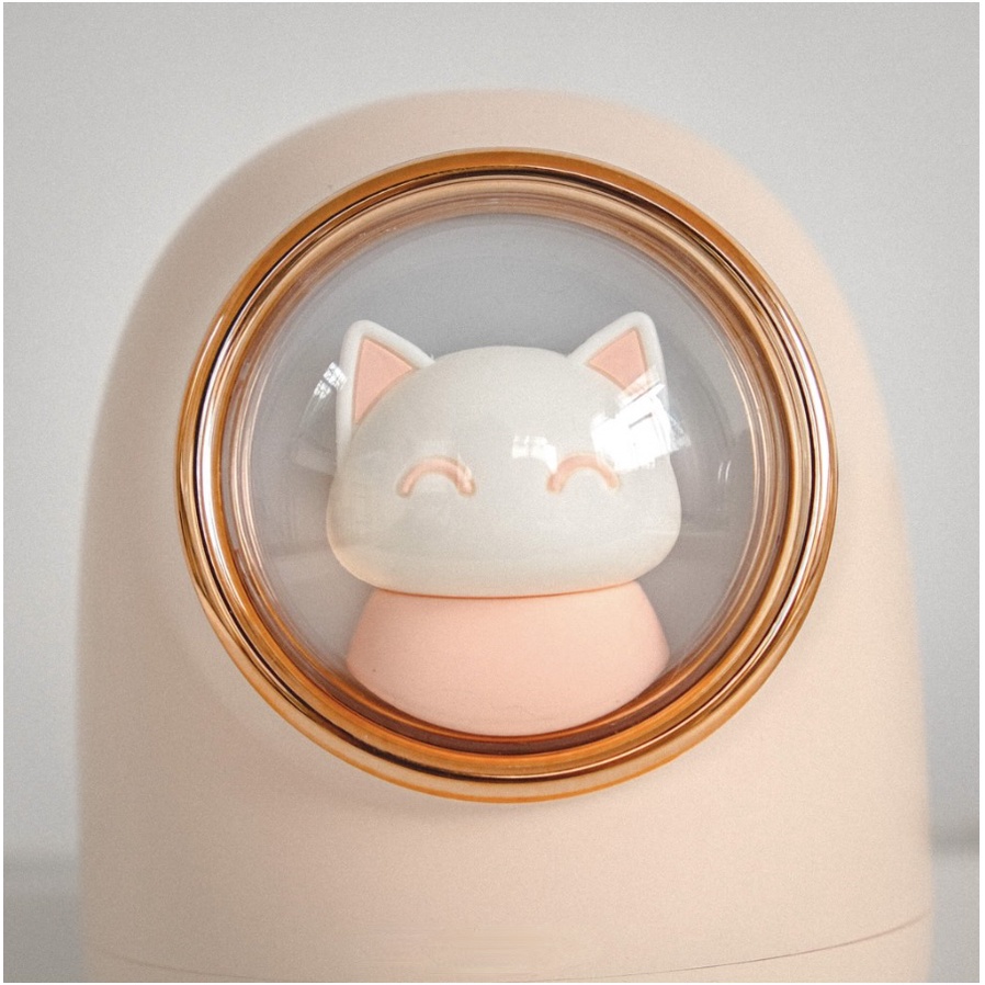 Đèn phun sương mini cầm tay tạo ẩm hình mèo, máy phun sương khuếch tán tinh dầu hình cute