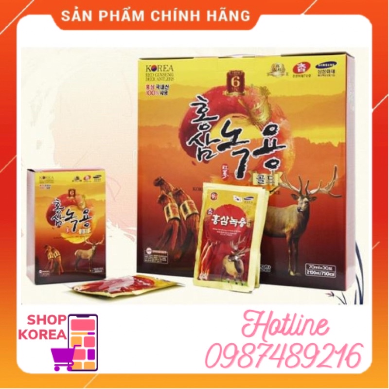 Nước tinh chất Hồng Sâm Nhung Hươu Kanghwa Hàn Quốc, Hộp 30 gói - Hàng mới về