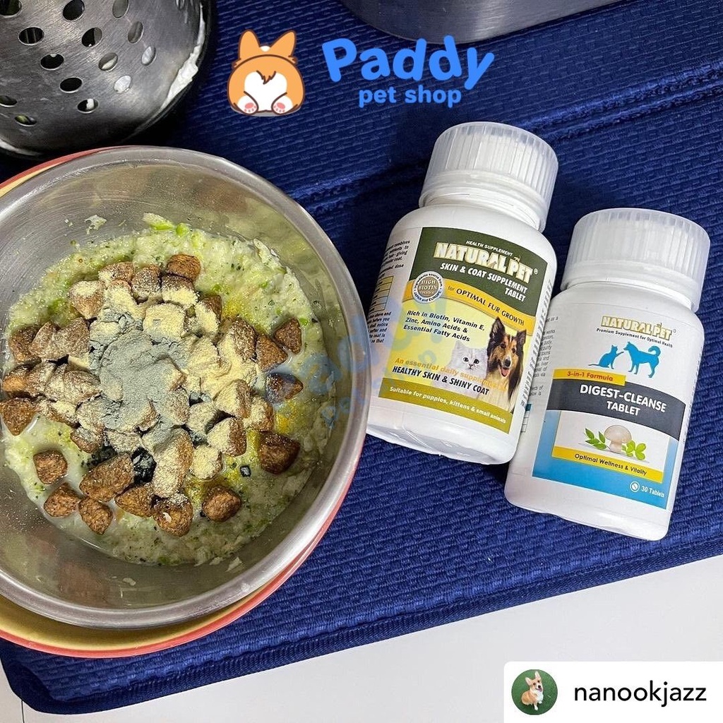 Viên Hỗ Trợ Tiêu Hóa, Thải Độc Ruột Cho Chó Mèo Natural Pet Digest Clease (Hộp 30 viên)