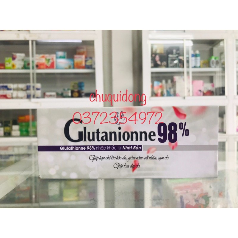 Glutathion ,viên uống trắng da Glutanionne 98% hộp 30 viên