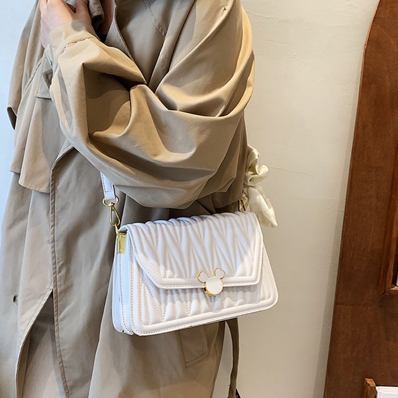 Túi Đeo Chéo Hình Vuông Nhỏ Kết Cấu niche Chất Lượng Cao Dễ Phối Đồ Thời Trang Cho Nữ