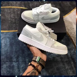 Giày jordan cổ thấp, jordan 1 low, giày jordan paris xám xanh đủ size nam nữ full box bill