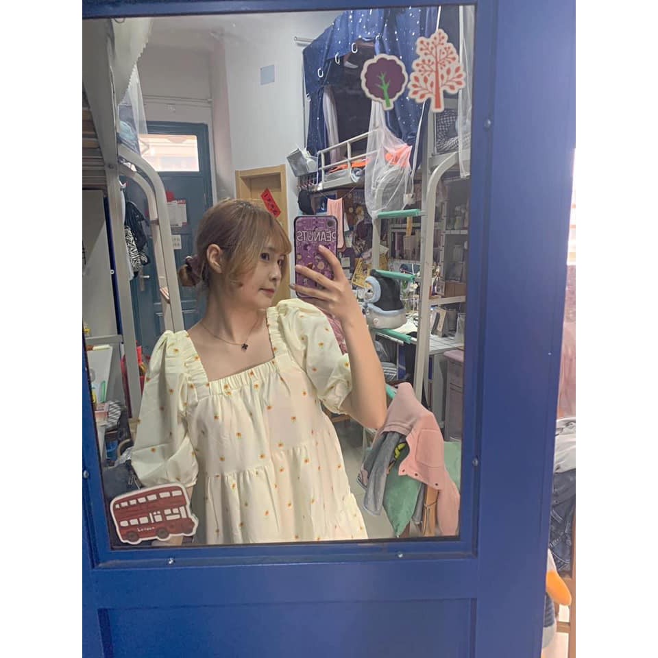 Váy babydoll hoa nhí , đầm dáng xoè