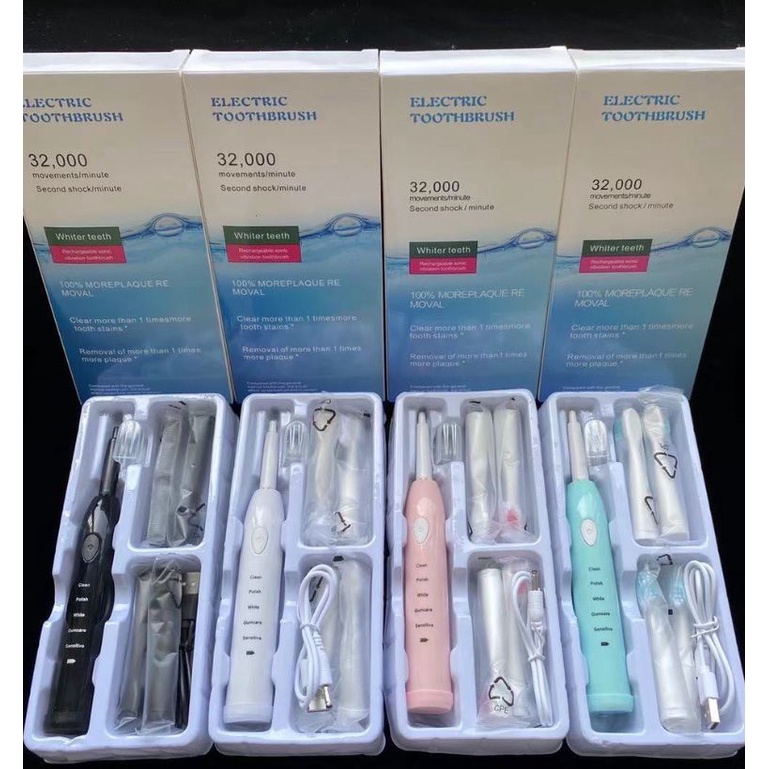 Bàn chải điện ELECTRIC TOOTHBRUSH - Mua bàn chải tặng 4 đầu chải tiện lợi