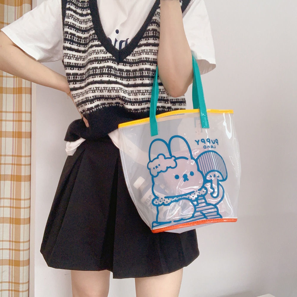 Hoạt Hình Túi Xách Trong Suốt In Hình Hoạt Họa Đơn Giản