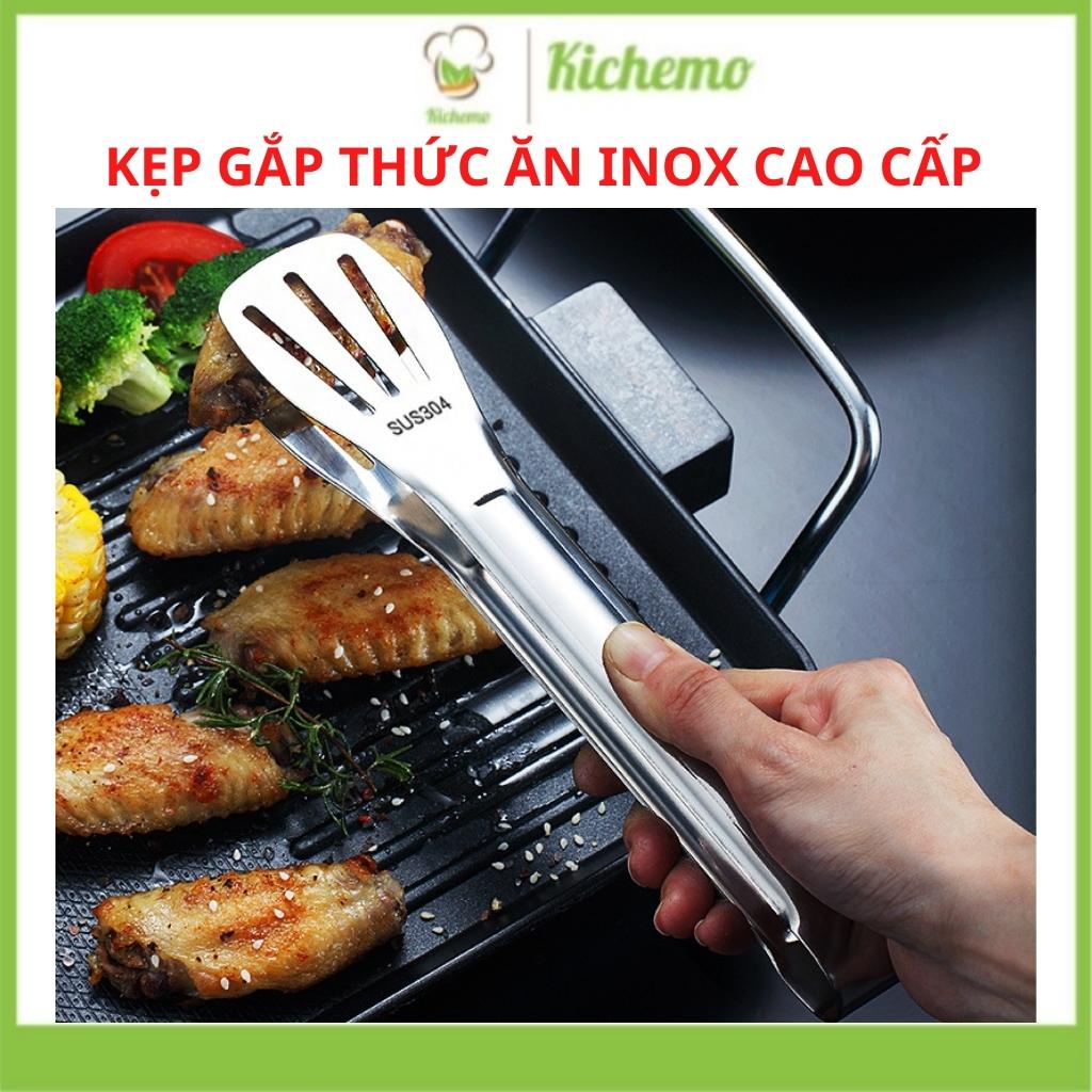 Kẹp gắp thức ăn Inox Dụng cụ nhà bếp gắp chống trượt tiện dụng