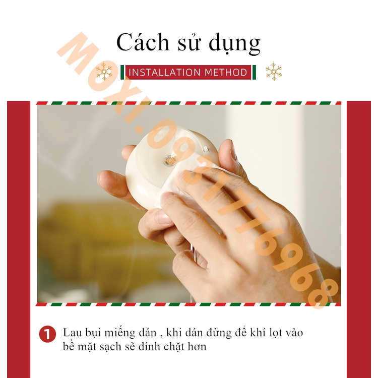 【FLASH SALE] Đèn LED nhiều mẫu NOEL GIÁNG SINH  Sử Dụng PIN Có Nút Hít Mặt Kính trang trí DECOR dịp LỄ TẾT MOXI.
