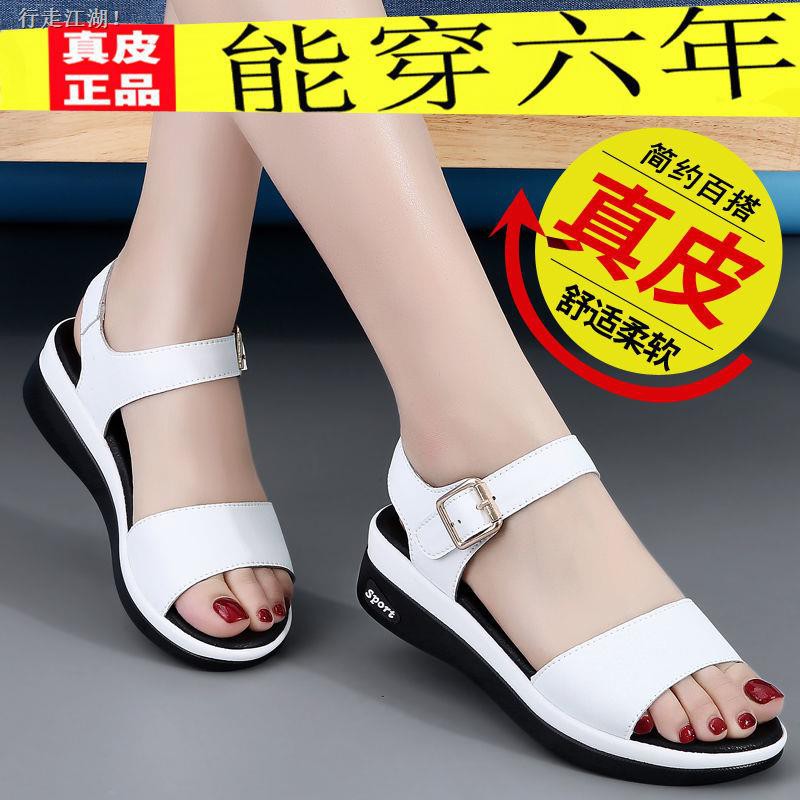 Giày Sandal Thể Thao Đế Xuồng Giấu Gót Phối Khóa Cài 2021