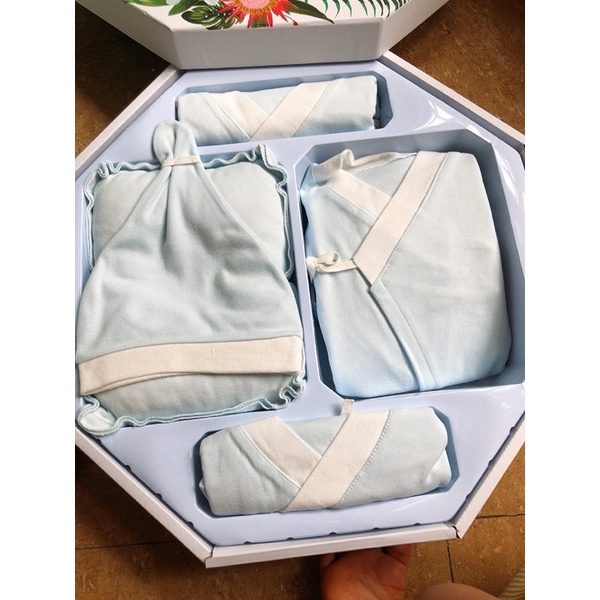 Set Sơ Sinh Cao Cấp 22 chi tiết Cho Bé Kèm Hộp Đựng và Túi Xách