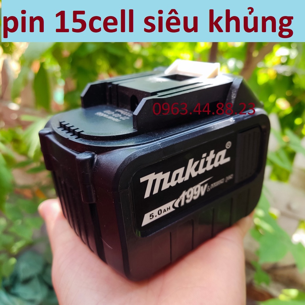 Pin Máy Khoan 21V 6000mah,Loại 15 Cell Pin,Xả 30A,Chân Makita,Bảo Hành 3 Tháng