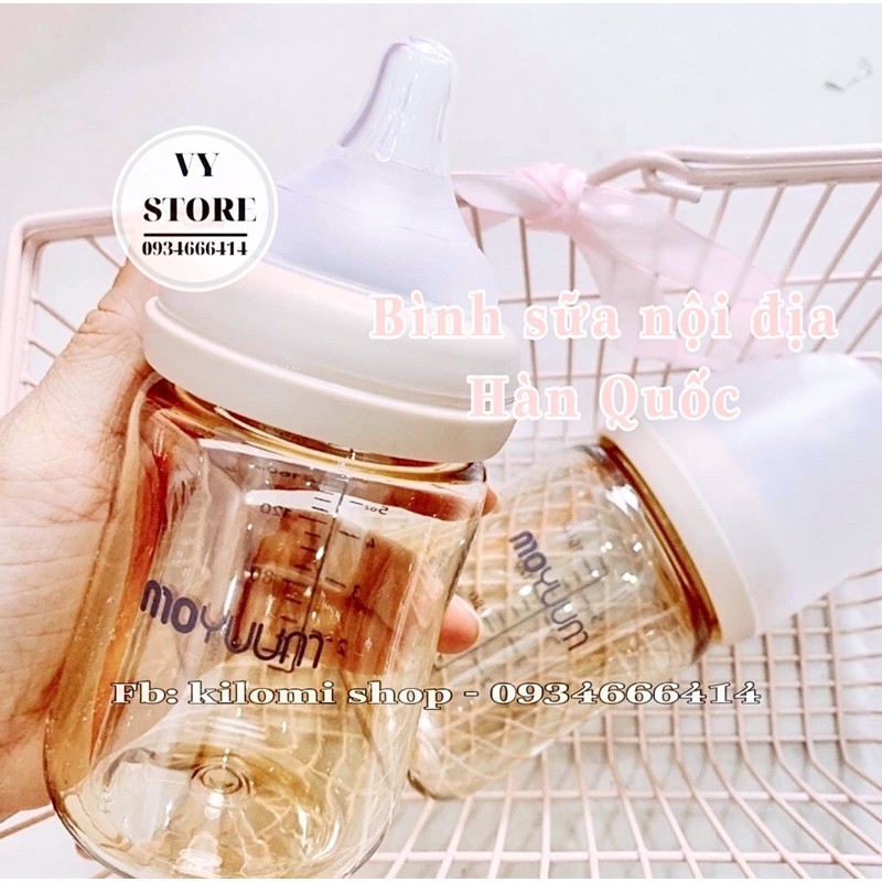 Bình sữa MOYUUM Hàn Quốc cho bé, [ Nội Địa Hàn ] có núm ti silicon, PPSU 170 &amp; 270ml