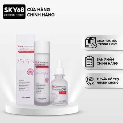 Combo Dưỡng Trắng Da Angel's Liquid 7DAY Whitening Program Glutathione 700V ( Toner & Serum )