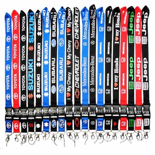 Car Logo Có thể tháo rời cổ Lanyard thời trang Toyota ID Holder Badge Điện thoại xe Keychain Lanyard Dây đeo