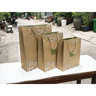 JG GIÁ RẺ_COMBO 50 Túi Giấy Kraft Nhật (số 1) Đựng Quần Áo Đựng Nước Hoa Đựng Quà Tặng Size 30x25x10cm