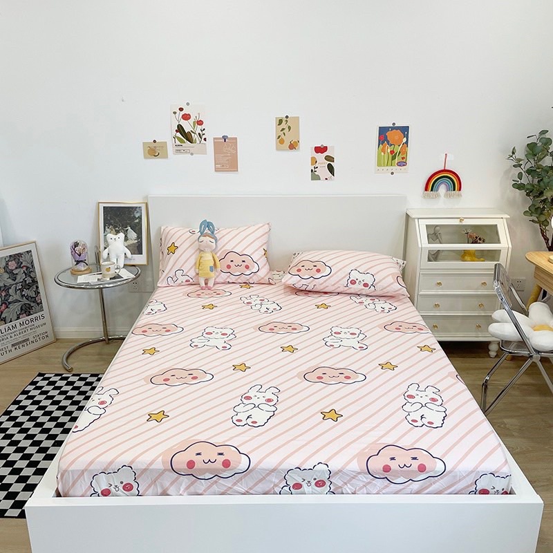 Ga Gối cotton poly hồng nhạt