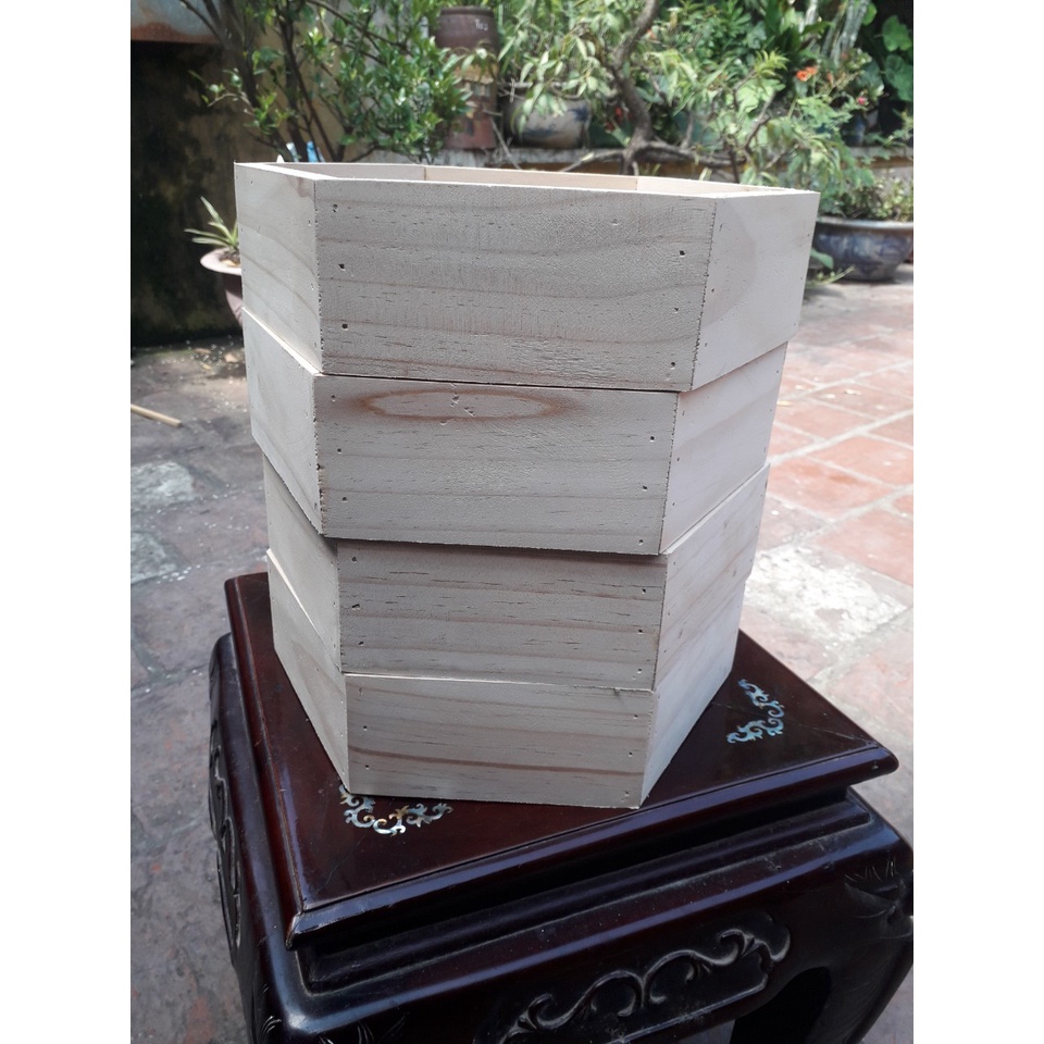 bệ kê gỗ lục giác, kê đồ trang trí nội thất