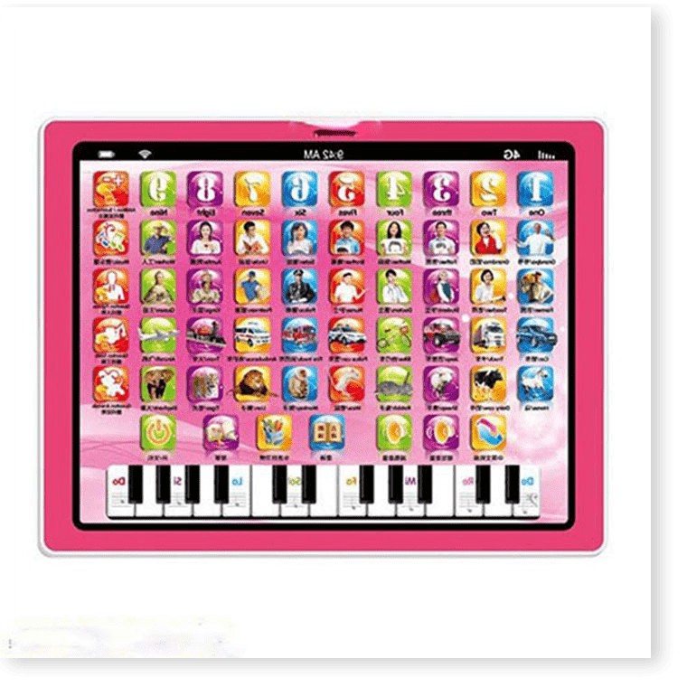 Máy học tiếng anh🤗 Freeship 🤗 Máy tính bảng đồ chơi học tiếng anh có đàn piano phù hợp cho bé dưới 7 tuổi - TE0217