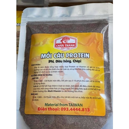 1 gói MỒI CÂU Protein CHẤN THÀNH 200GRAM Mùi vị: Tanh Thơm Nhẹ