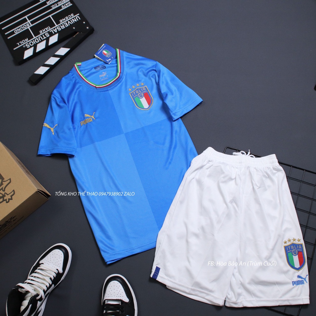 Set Bộ Bóng Đá ĐTQG Italia 2023 - Áo Đá Banh Tuyển Ý mùa giải 22/23 Vải Thái Chuẩn Áo Thi Đấu