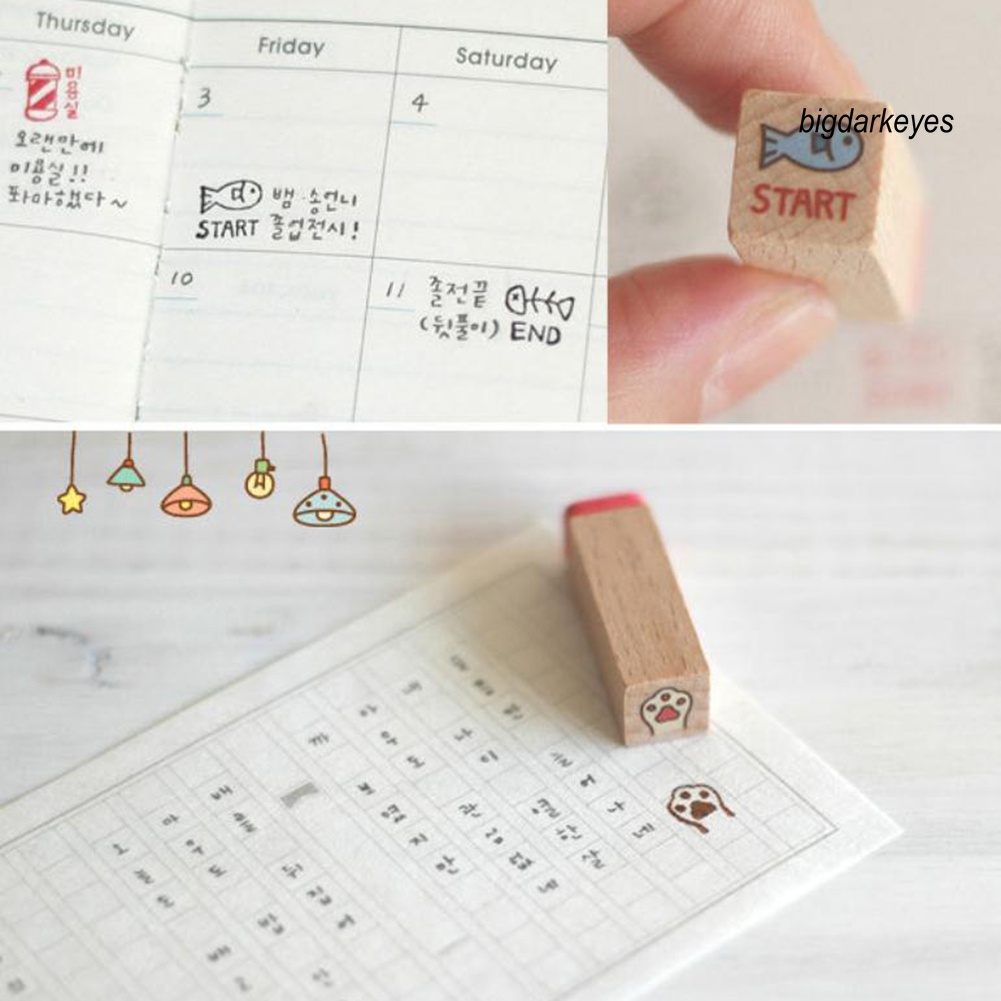 Bộ 40 Khuôn Đóng Dấu Bằng Gỗ Mini Với Họa Tiết Hoạt Hình Dùng Trang Trí Sổ Tay