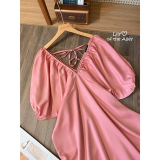 Đầm maxi tay bồng cổ chun nơ