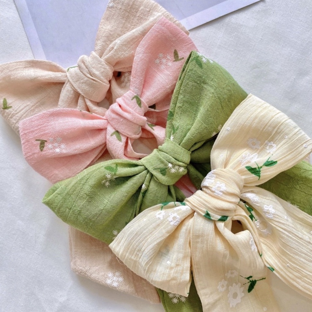 [Handmade] Kẹp tóc nữ phong cách retro, vintage nơ đuôi dài cho tóc thêm xinh