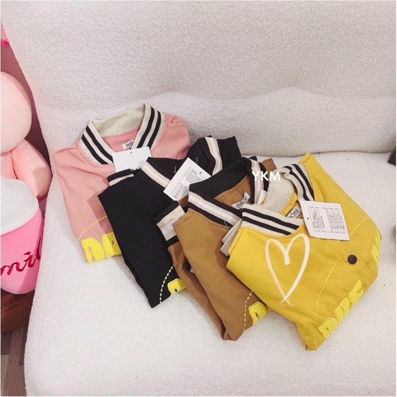 (vải đẹp) Áo bomber croptop từ  40-65kg mặc 2 lớp lót dù và túi trong logo thêu