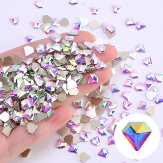 Miếng dán trang trí móng tay bằng đá Rhinestones đáy phẳng kim cương pha lê sáng bóng hình thoi mắt ngựa giọt nước bộ hỗn hợp 50/100 PCS