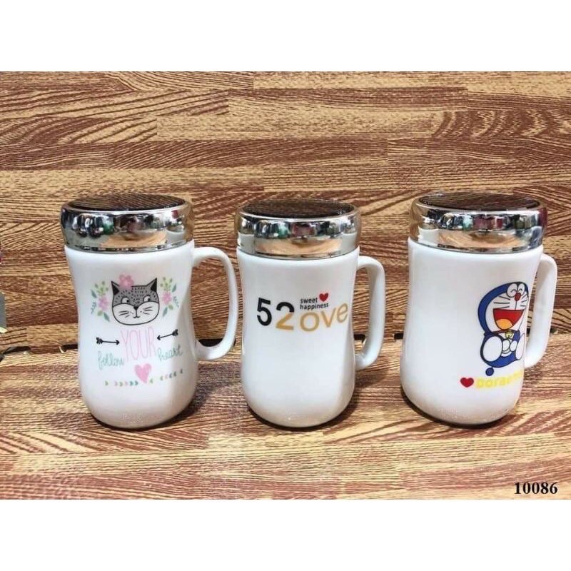 Cốc giữ nhiệt bằng sứ cao cấp kèm gương soi