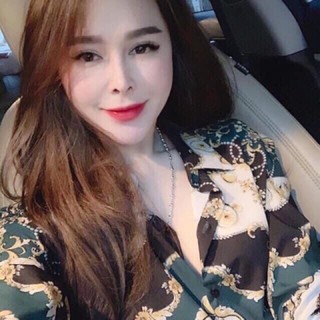 Áo sơ mi lụa xanh siêu xinh