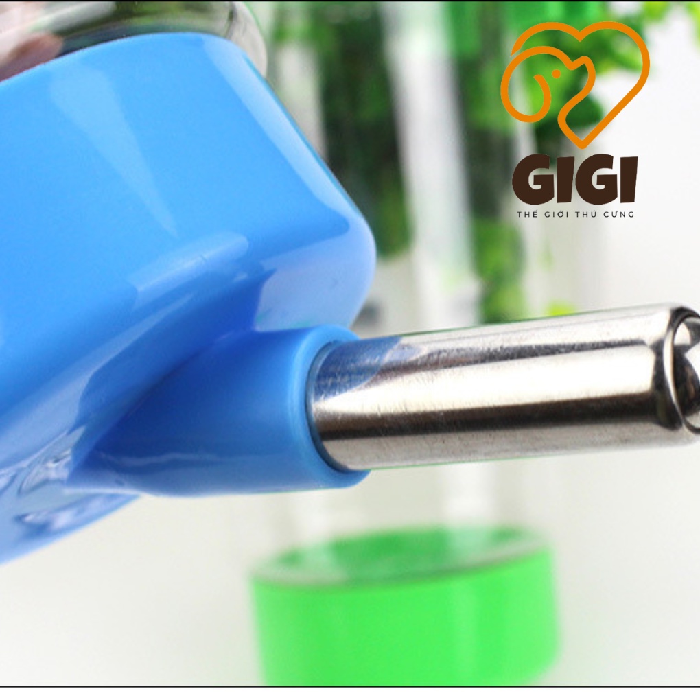 Bình nước gắn chuồng cho thú cưng uống tự động phụ kiện chó mèo dung tích 400ml giao màu ngẫu nhiên - GiGi Pet Shop