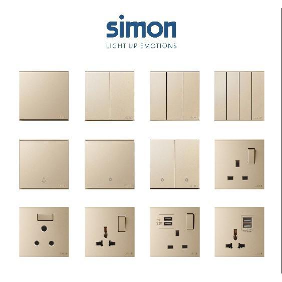 Ổ cắm 3 chấu đa tiêu chuẩn 10A & ổ cắm 2 chấu dùng cho chấu tròn và dẹt chuẩn vuông Simon E6 721080
