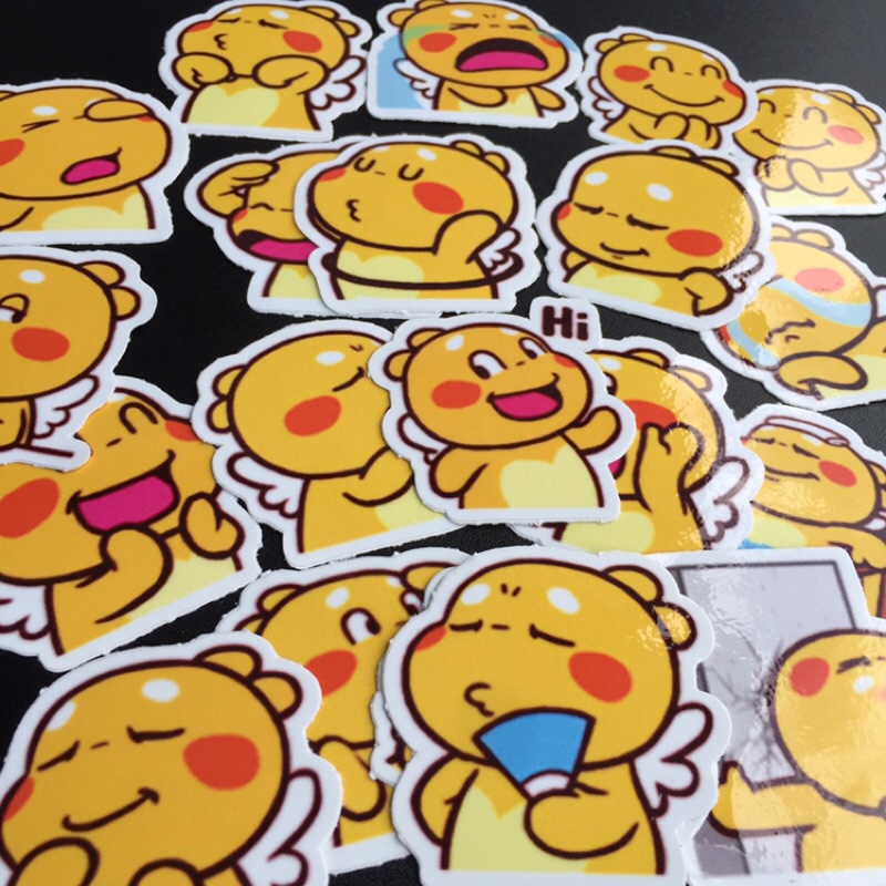 Bộ 20 Sticker emoji khủng long cute. Hình dán chống nước, trang trí xe, điện thoại, laptop.