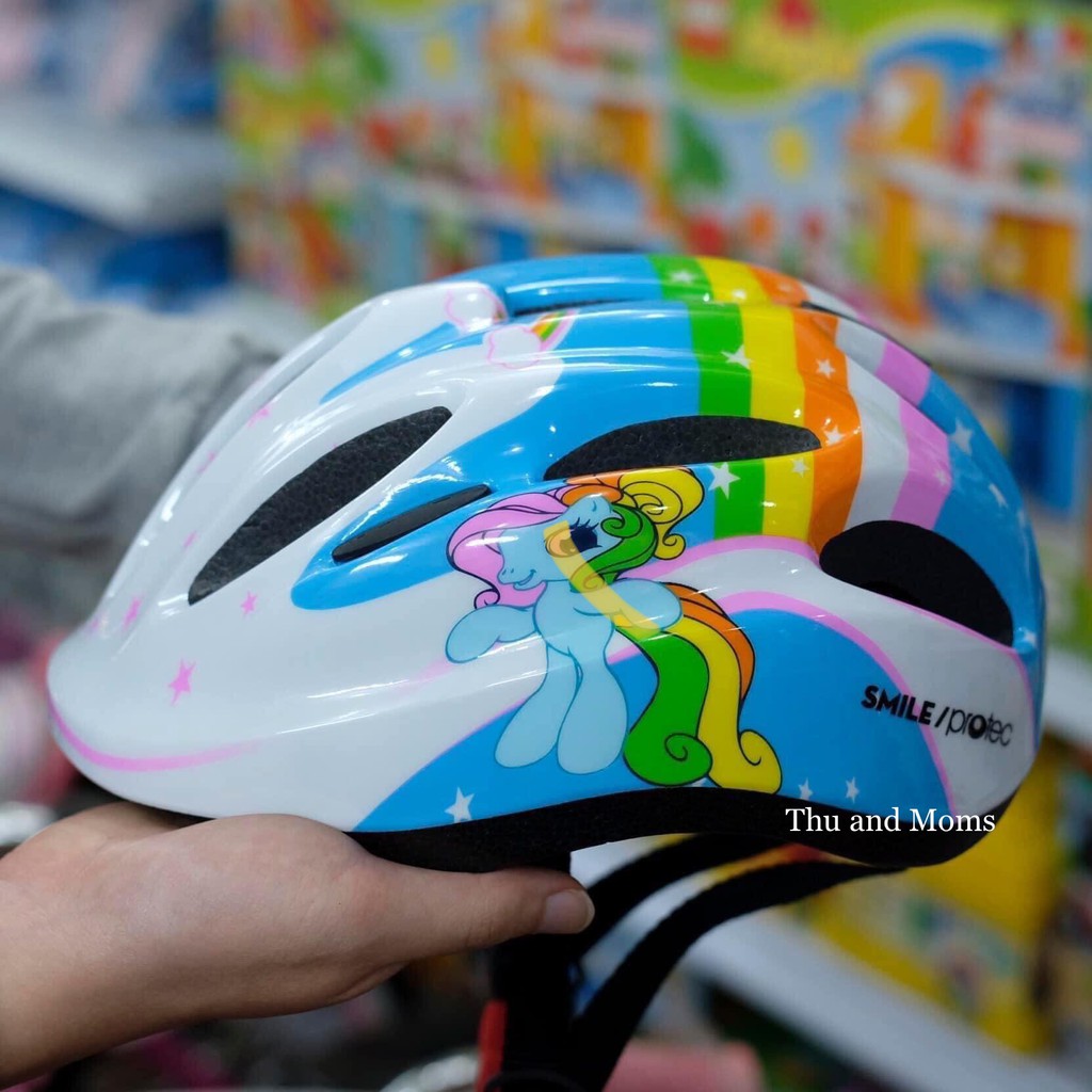 Protec Mũ bảo hiểm Xe đạp siêu nhẹ hình Pony xanh dành cho trẻ em - mũ bảo hiểm cho bé