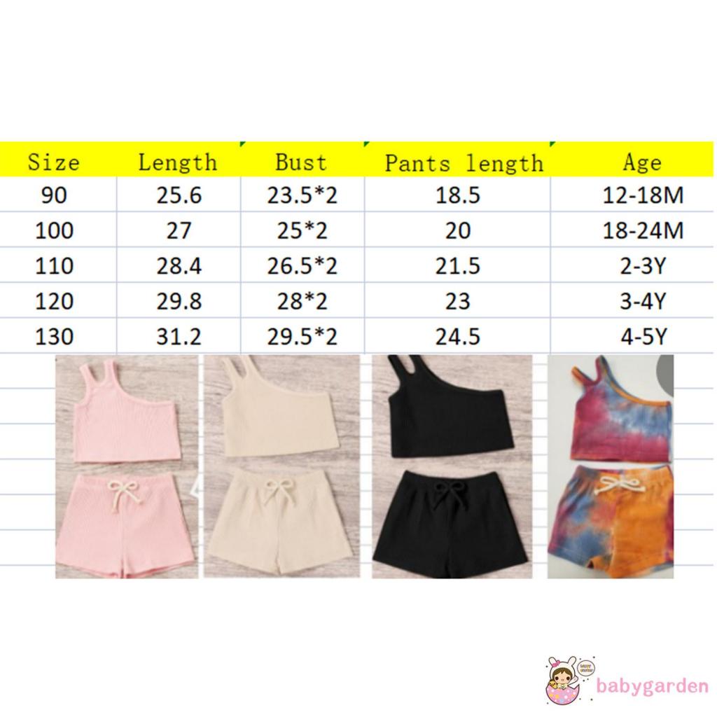 Set Áo Thun Không Tay Màu Trơn + Quần Dài Cho Bé Gái Từ 1-5 Tuổi