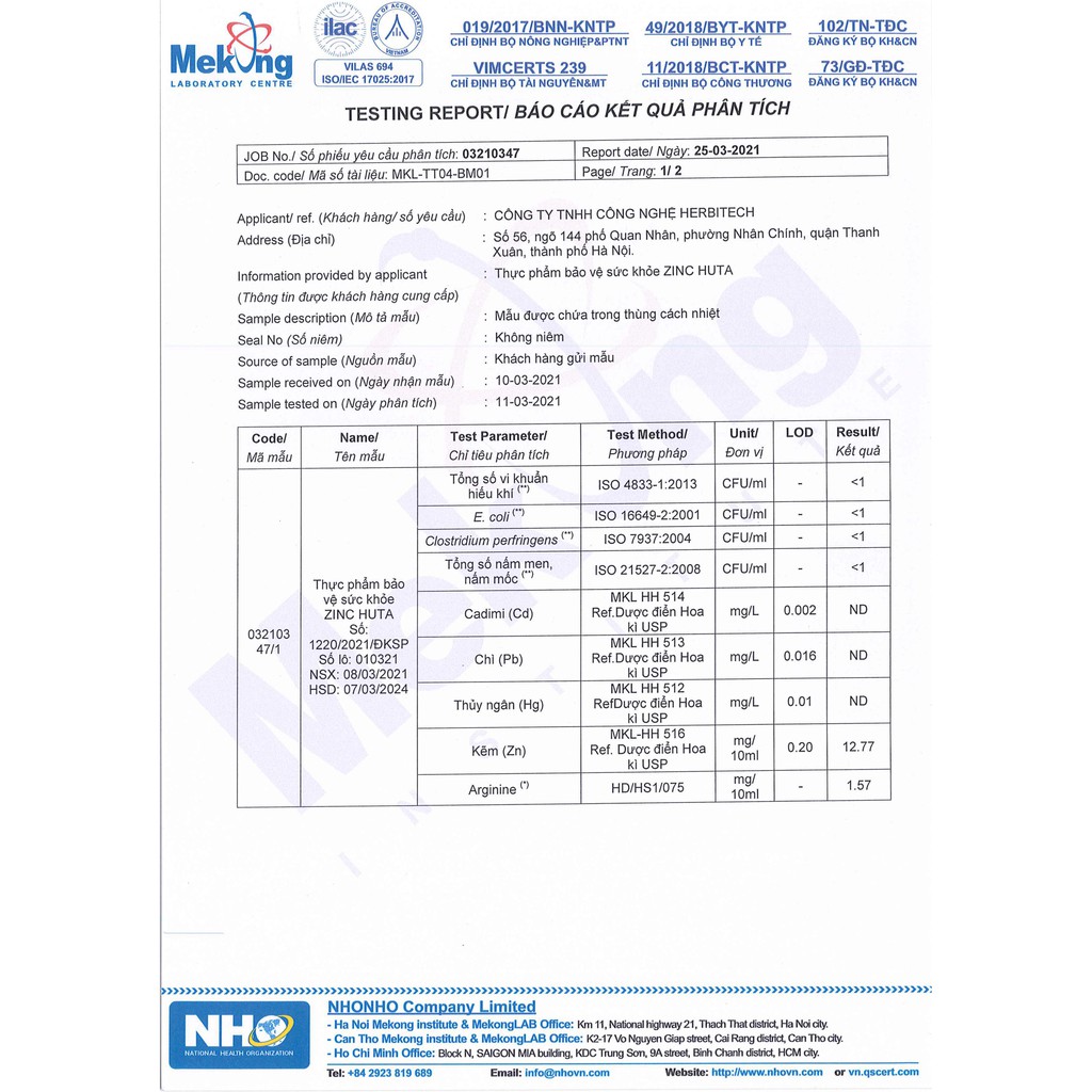Zinc HUTA, kẽm cho bé biếng ăn vị dưa gang hộp 20 ống
