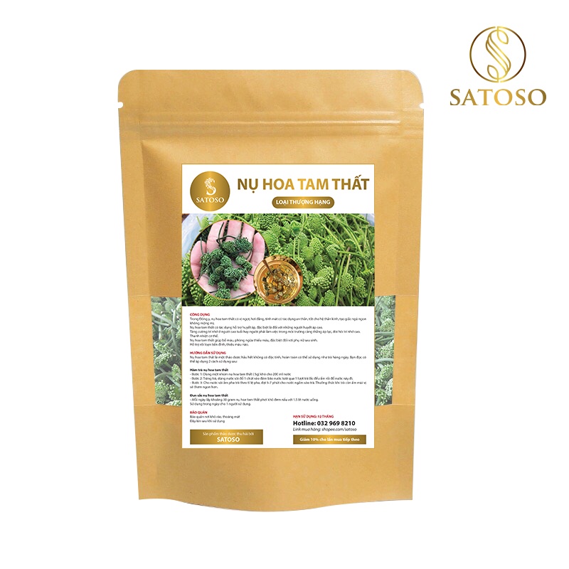 Nụ hoa tam thất khô tốt cho sức khỏe SATOSO 100g SA04