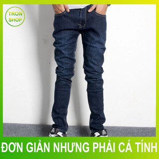 Quần jean nam xanh vải đẹp co giãn không phai TS505 Tronshop