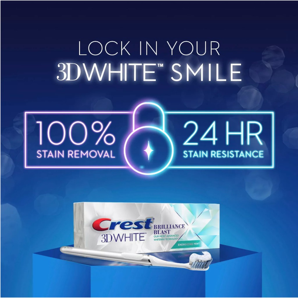[Hàng Mỹ] Kem đánh răng Crest 3D White Brilliance Blast