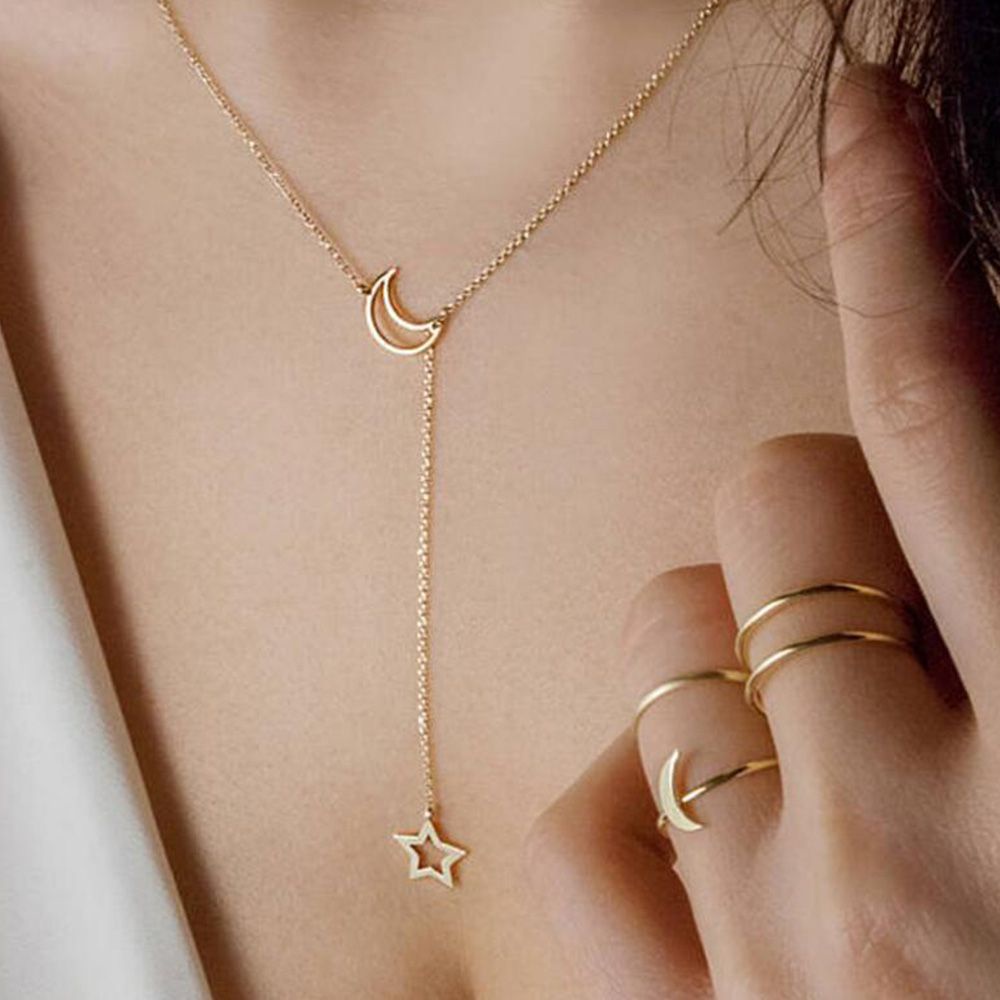 Vòng cổ Choker Mặt Hình Ngôi Sao / Mặt Trăng Nhiều Màu Thời Trang Cho Nữ
