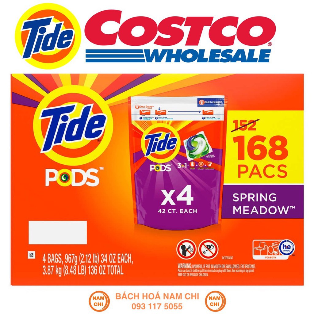 Viên Giặt Xả TIDE PODS 3in1 Túi 42 Viên - Hàng Mỹ