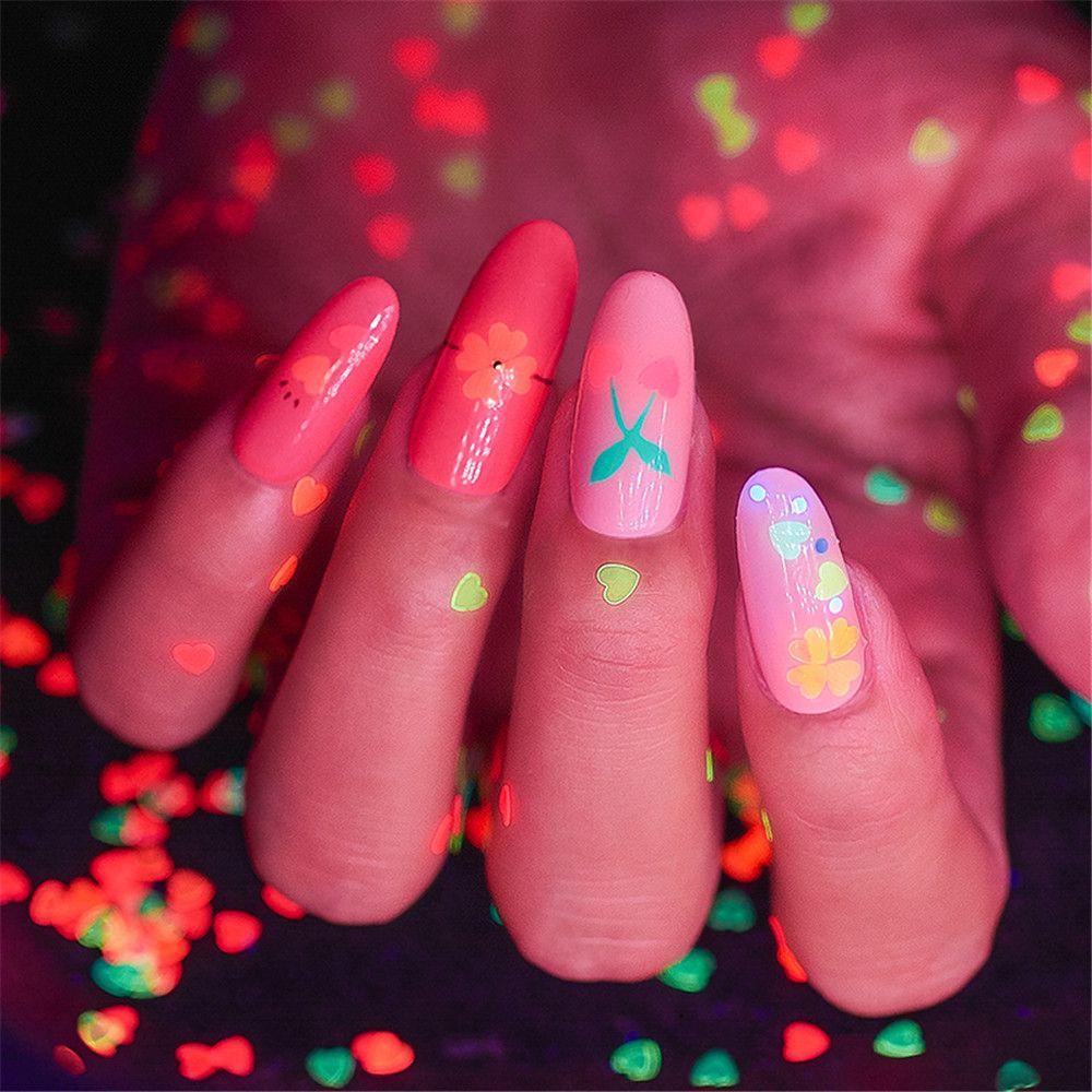 Kim Tuyến Dạ Quang 3D Lấp Lánh Trang Trí Móng Nghệ Thuật