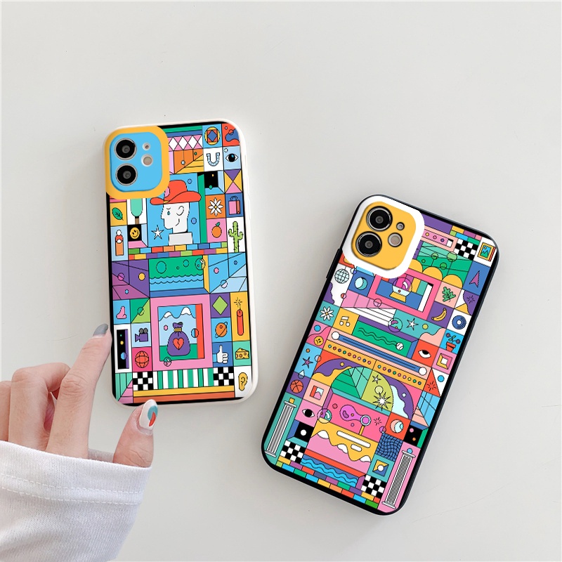 Ốp lưng iphone Màu sắc ốp dẻo cạnh vuông ip 6 7 8 plus x xr xsmax 11/12/13promax tr117